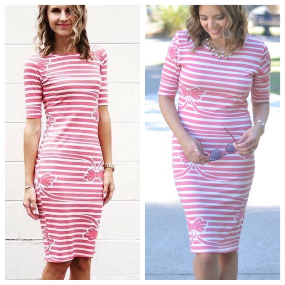 • Lularoe Julia Striped Bow Dress •